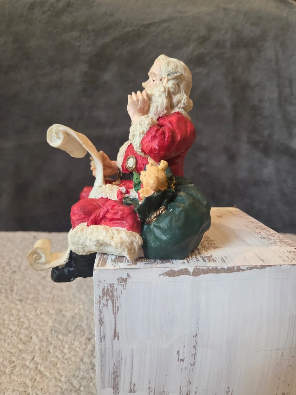 Hand-Painted Santa Stocking Holder in Red and White